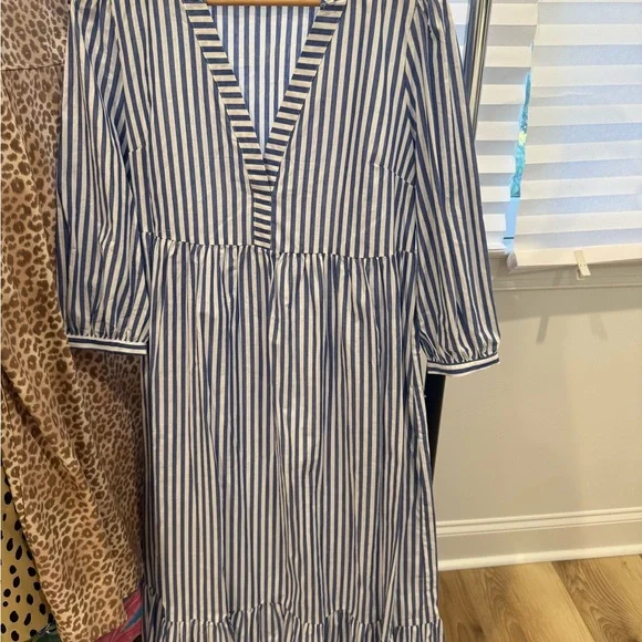 Pomander Place | Dresses | Pomander Place Navy And White Striped Vneck Maxi  Dress | Poshmark